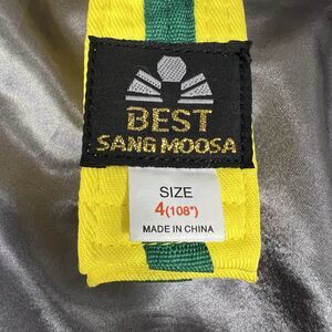 Best‎ Sang Moosa Tae Kwon Do Martial Arts Belt Size 4 Yellow Green Stripe Belt